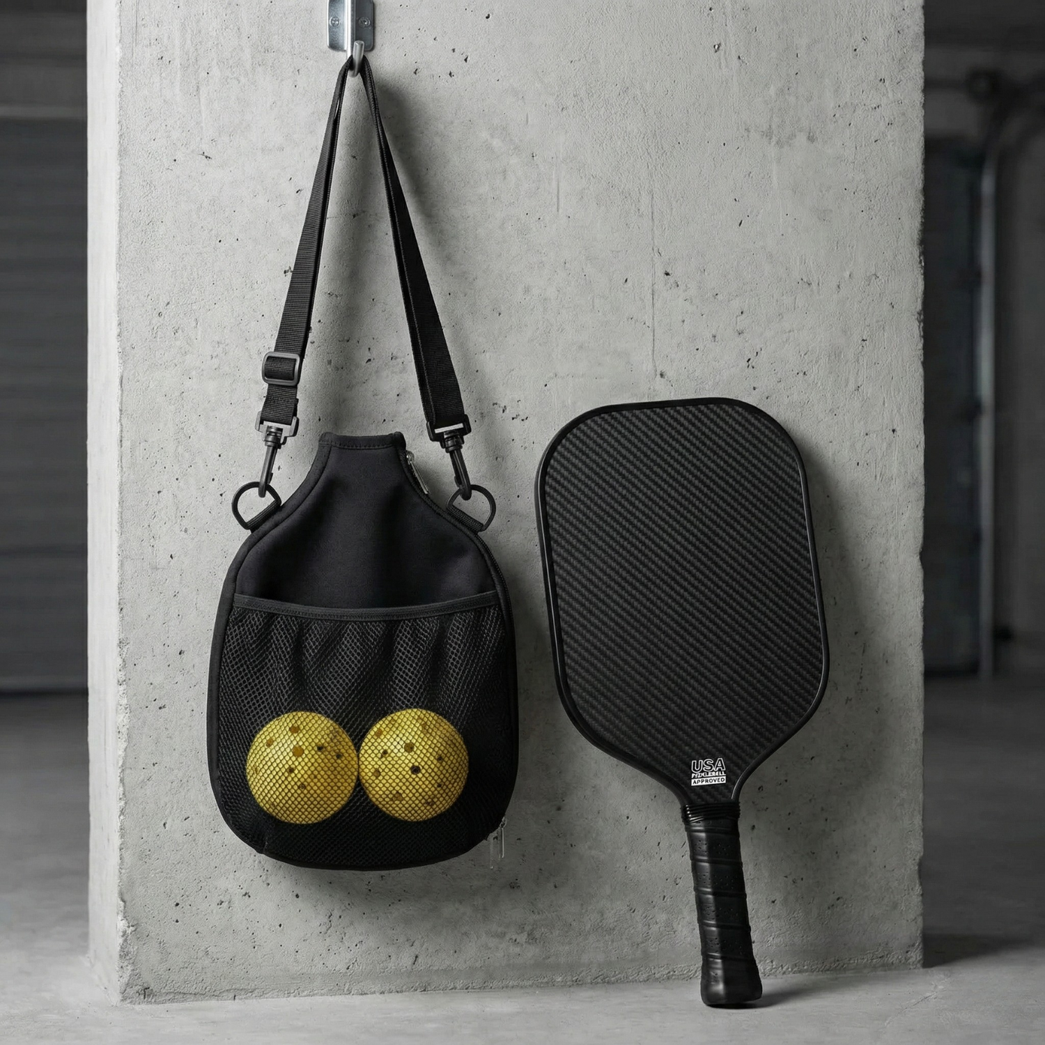 T700 Carbon Fiber Pickleball Paddle Set (16mm) | USAPA Approved + Travel Bag & 2 Balls (Stealth Black)