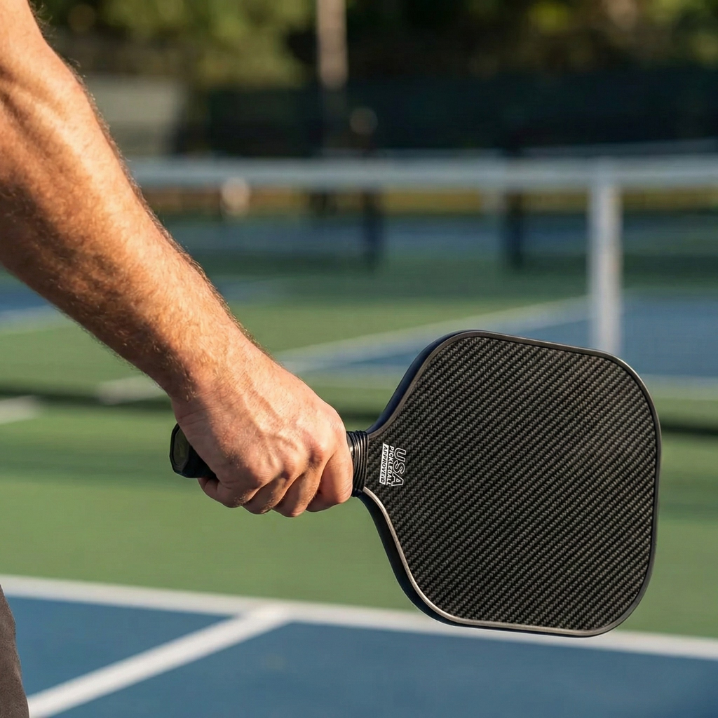 T700 Carbon Fiber Pickleball Paddle Set (16mm) | USAPA Approved + Travel Bag & 2 Balls (Stealth Black)