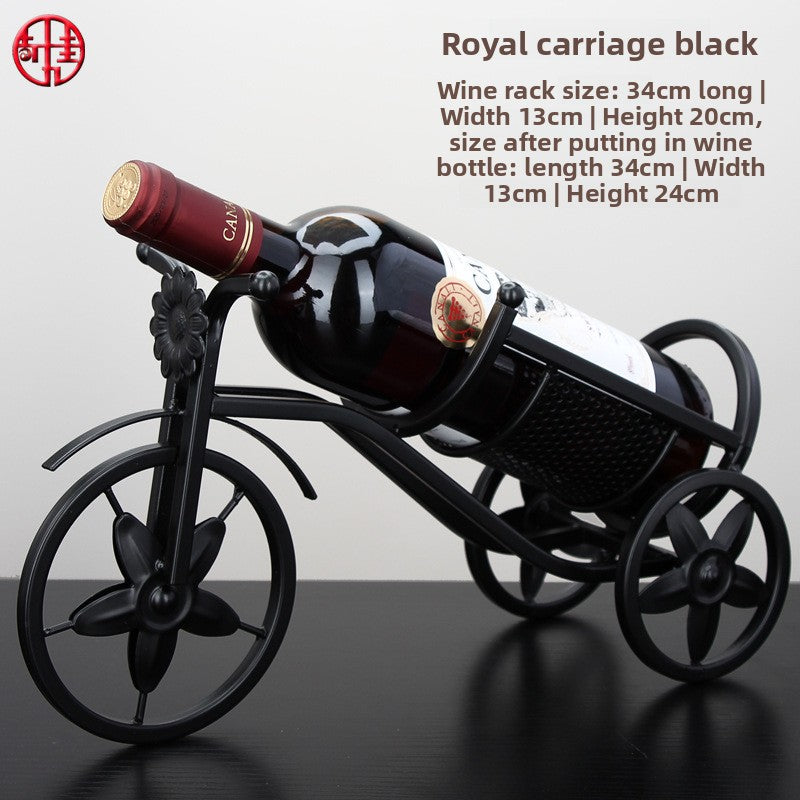 Sun Lake Supply Floral Carriage Wine Bottle Wine Glass Holder Home Decor