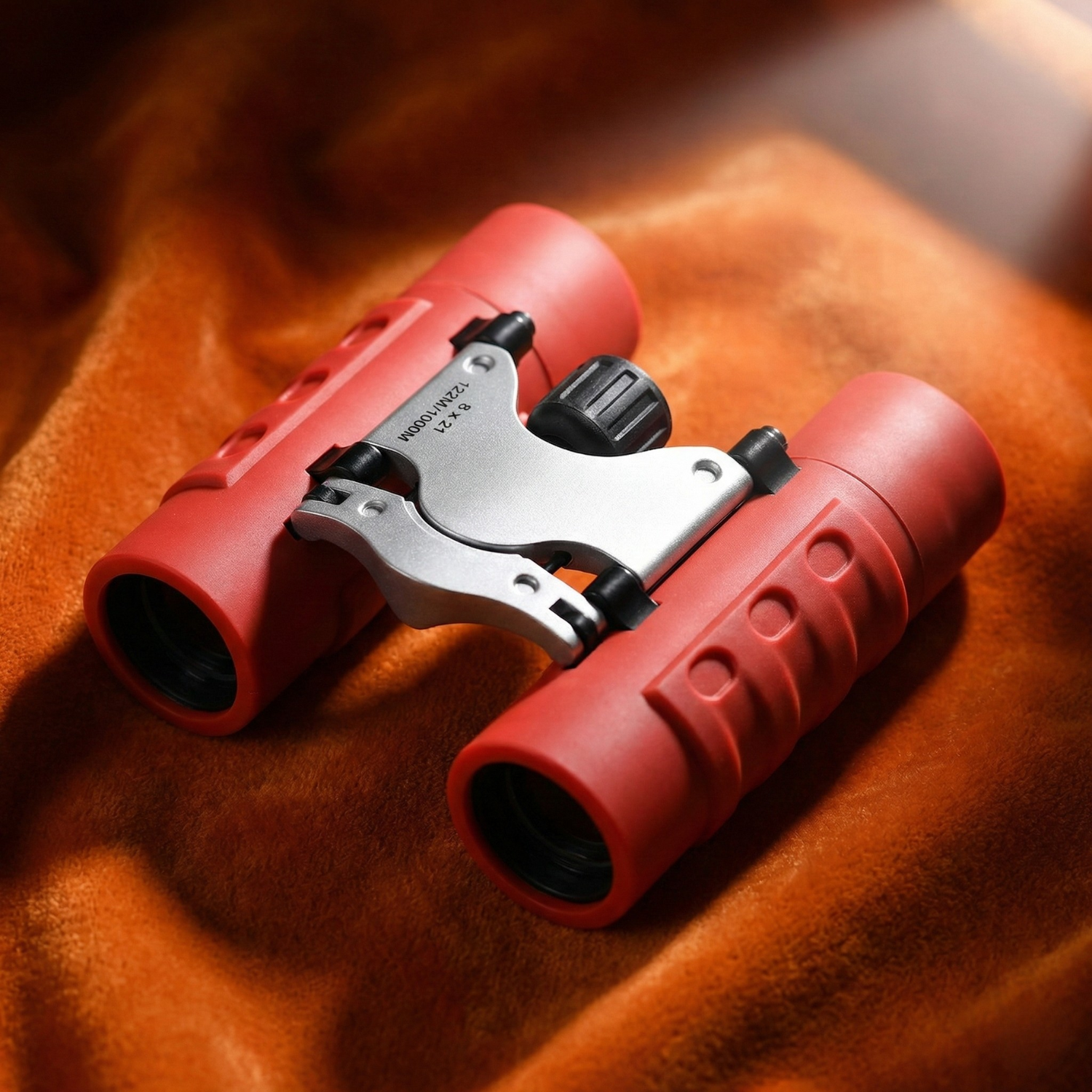 Mini Compact Binoculars 8x21 - Clear Optics Viewing for Travel, Sports, Concerts (Red or Black)