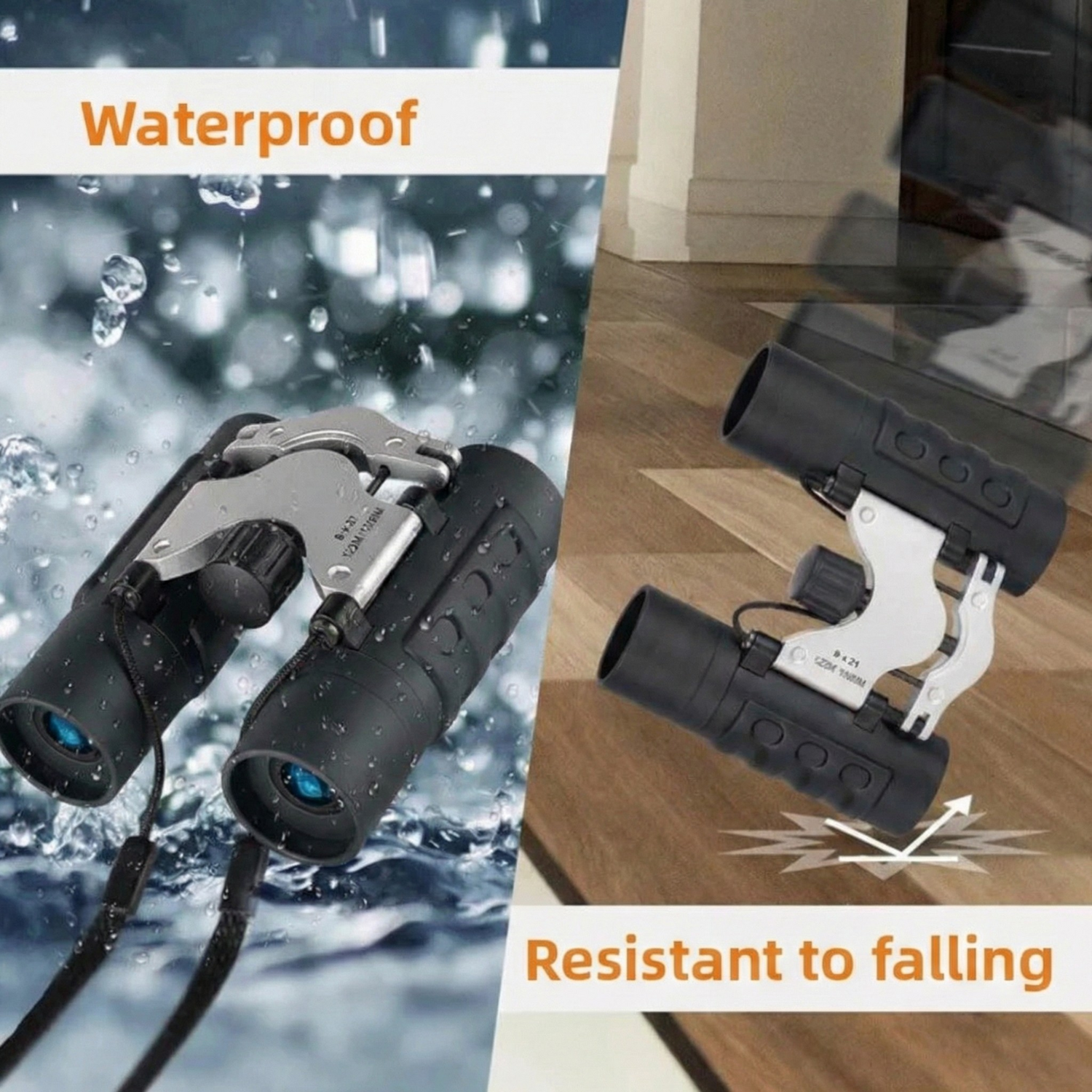 Mini Compact Binoculars 8x21 - Clear Optics Viewing for Travel, Sports, Concerts (Red or Black)