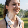 Portable Bladeless Neck Fan, USB Rechargeable Wearable Cooling Fan with Digital Display, Quiet 3-Speed Airflow