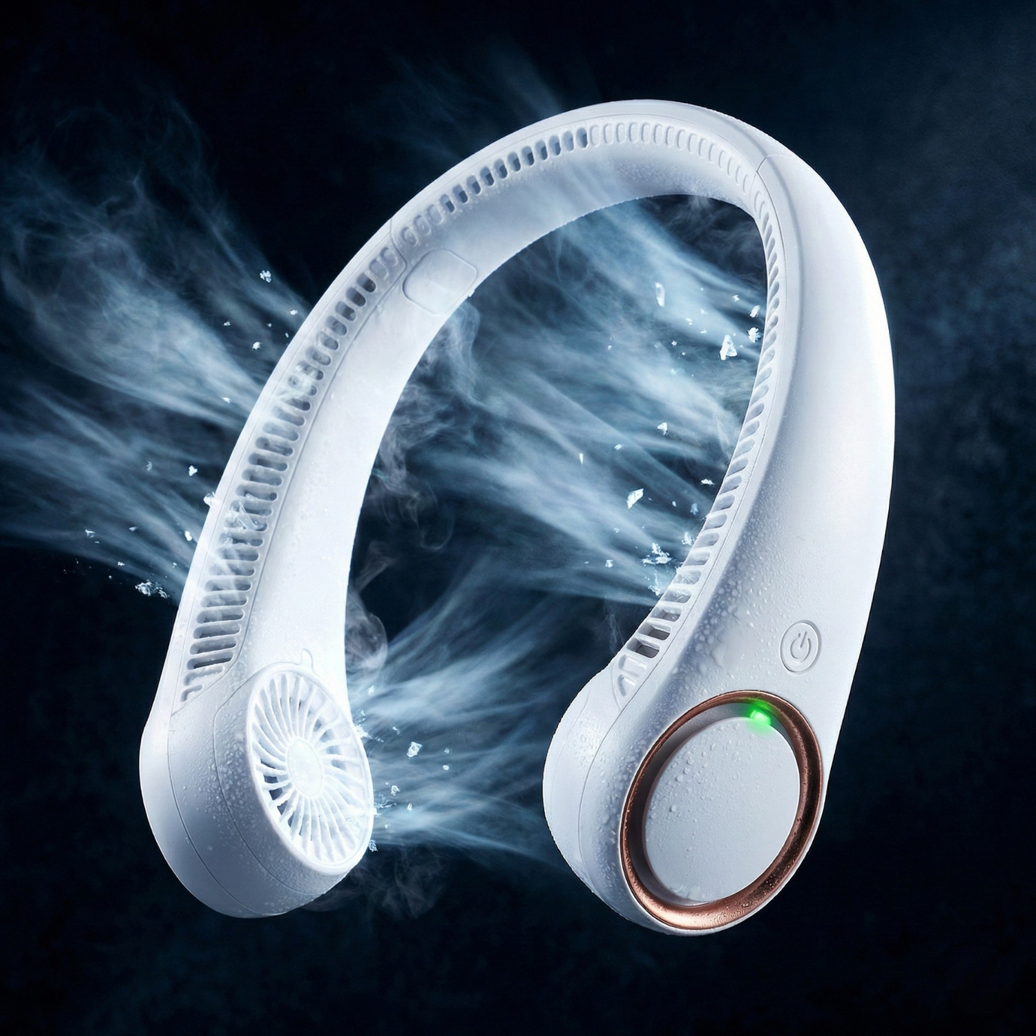 Portable Bladeless Neck Fan, USB Rechargeable Wearable Cooling Fan with Digital Display, Quiet 3-Speed Airflow