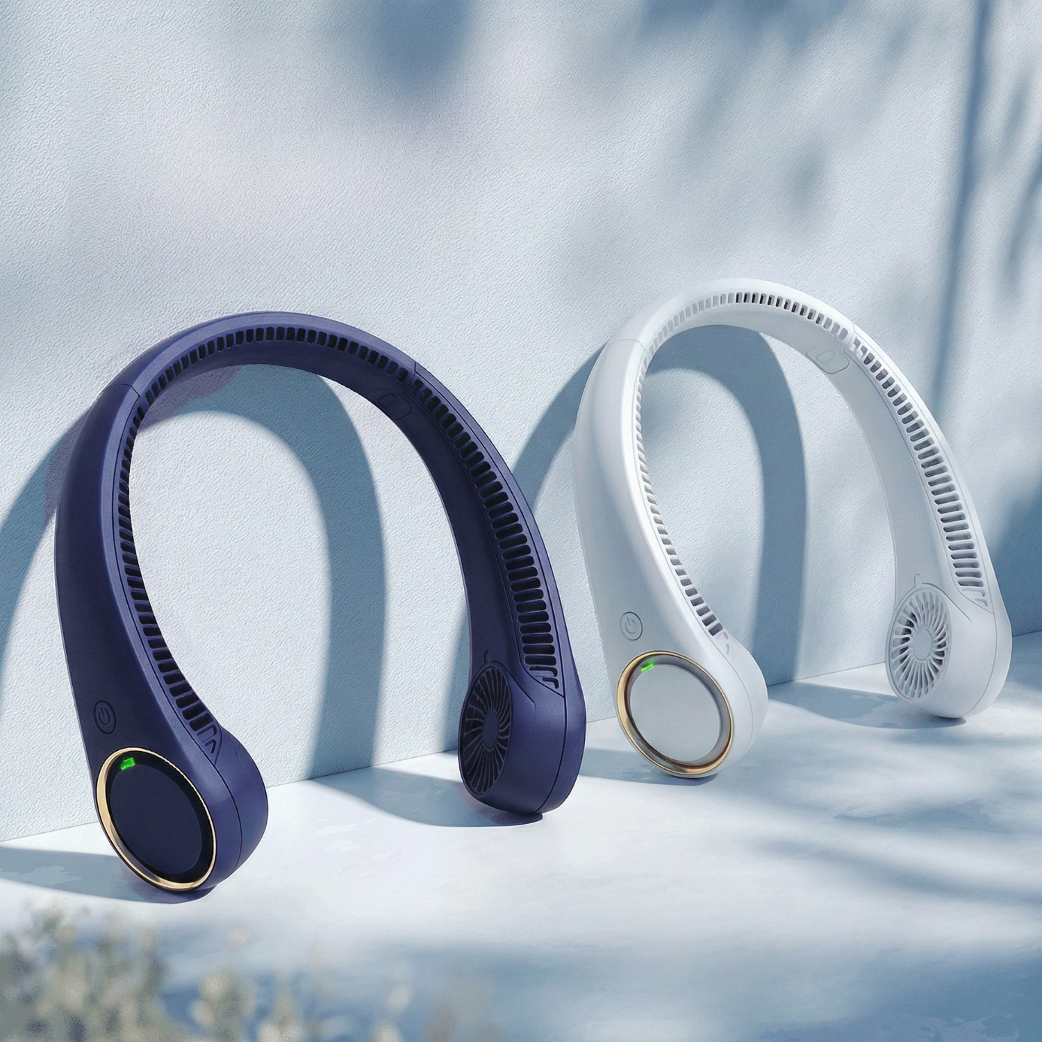 Portable Bladeless Neck Fan, USB Rechargeable Wearable Cooling Fan with Digital Display, Quiet 3-Speed Airflow