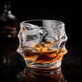 Premium Lead-Free Crystal Whiskey Glass - Heavy Base Old Fashioned Tumbler for Bourbon, Scotch & Cocktails (Molten Cut Design)