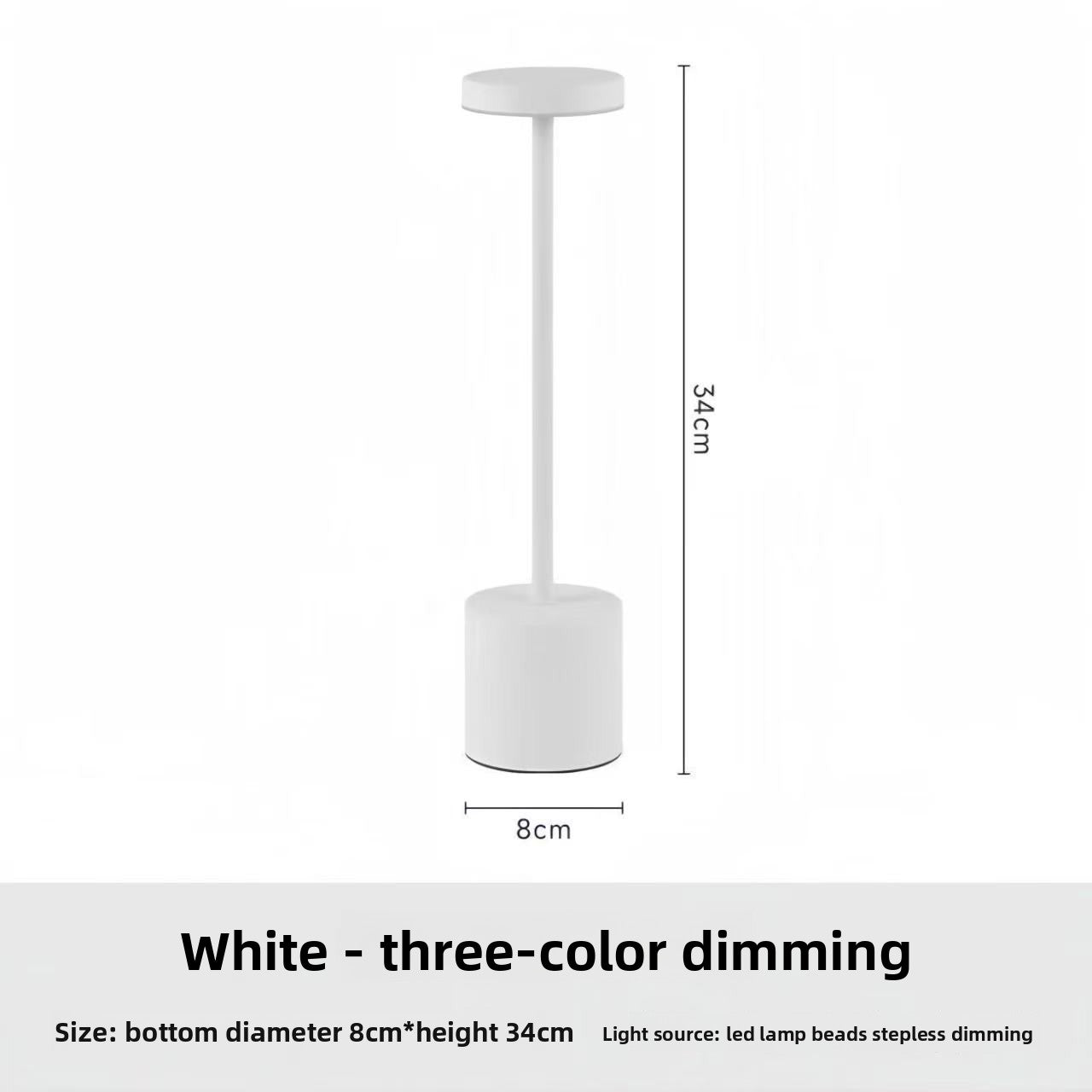 Modern minimalist LED rechargeable table lamp with touch dimming