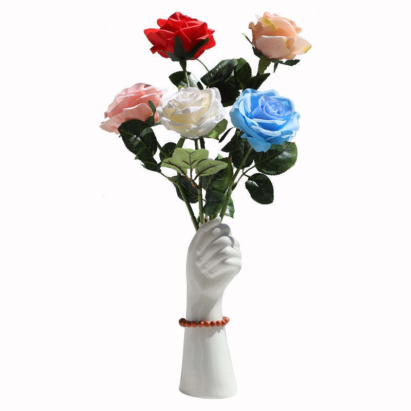 Sun Lake Supply Ceramic Hand Vase Sculpture Modern Flower Vase for Minimalist & Artistic Home Decor