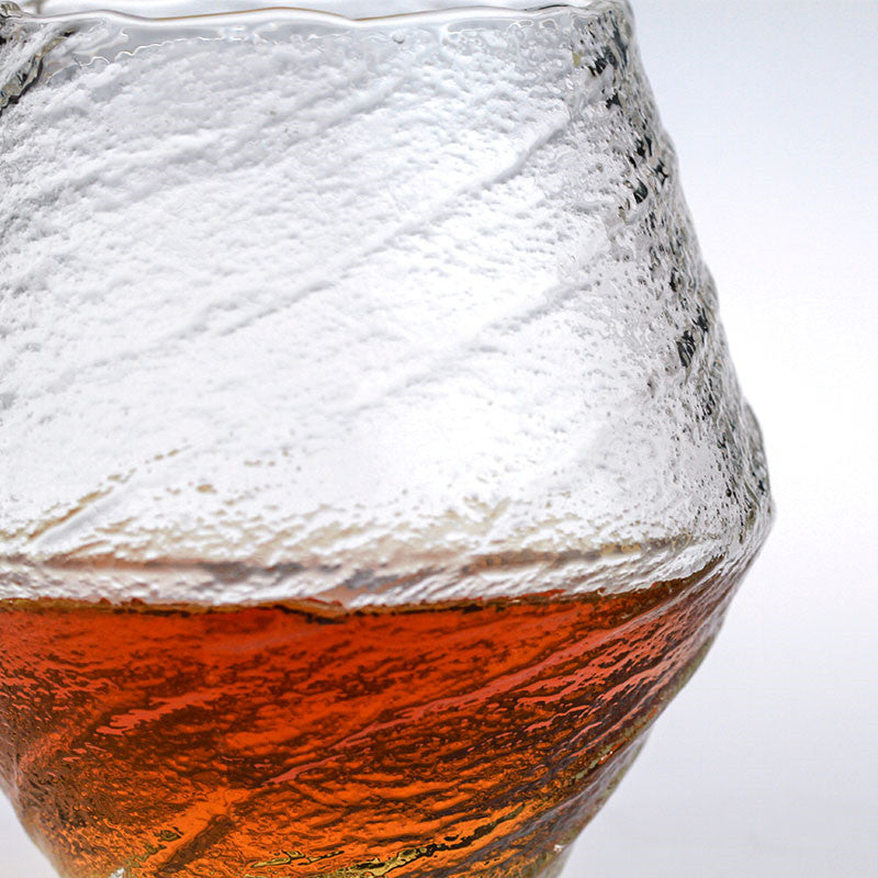 Hand-Blown Japanese Hammered Whiskey Glass – Glass Rock Tumbler for Bourbon, Scotch & Cocktails