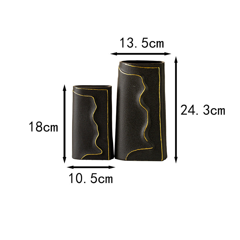 Book-Shaped Abstract Ceramic Vase Set (2-Piece) – Sculptural Modern Decor in Three Colors