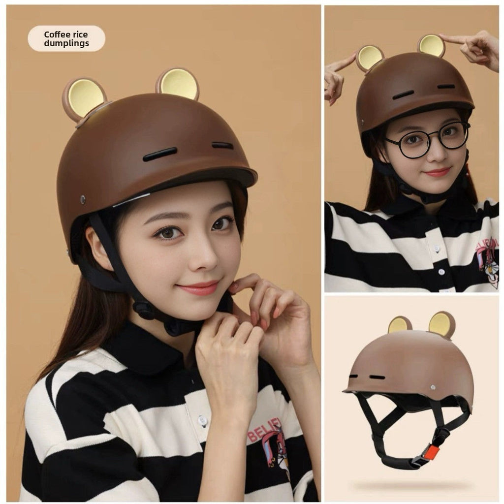 Sun Lake Bear Ears Helmet for Electric Bike | Women's Biking Helmet