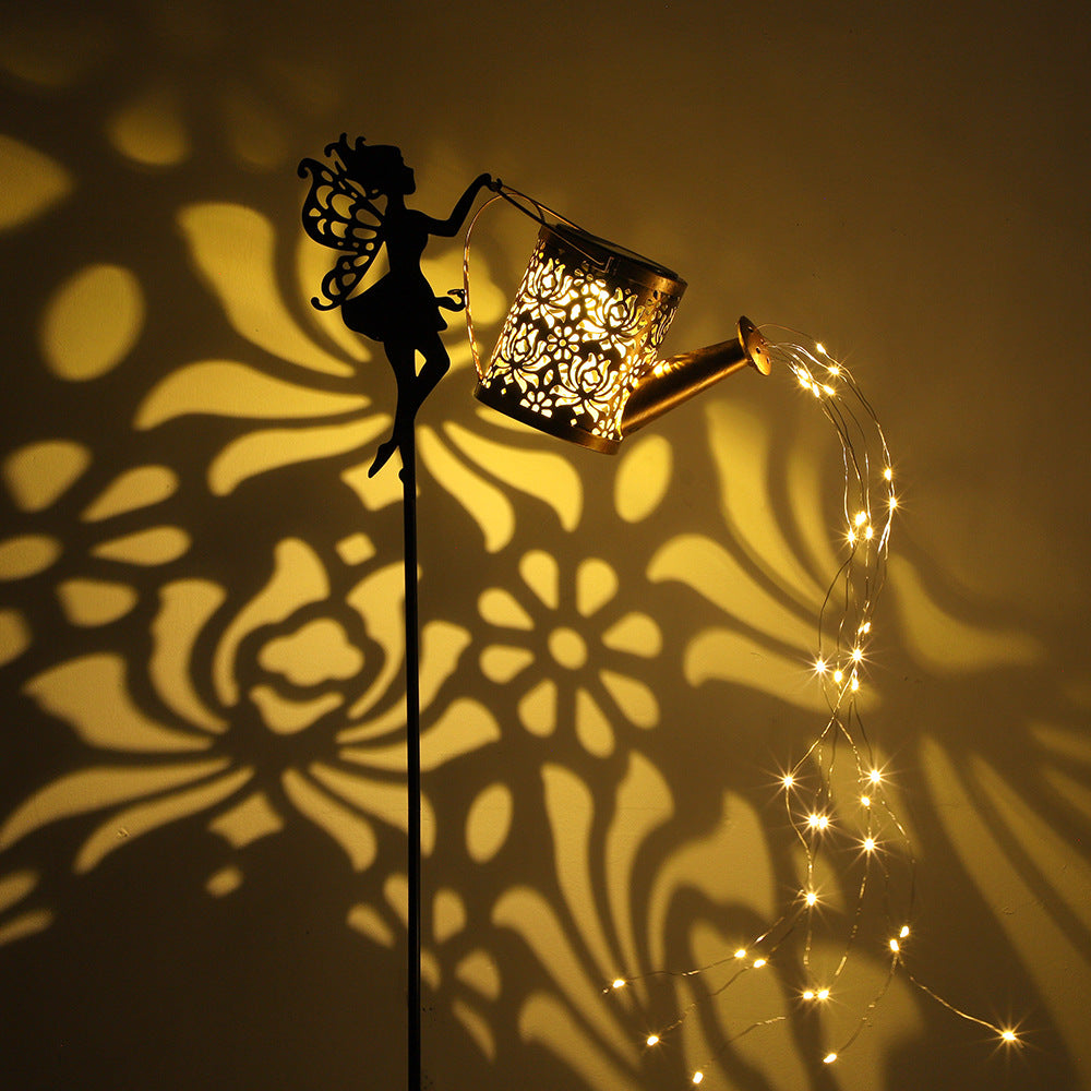 Sun Lake Solar Iron Teapot Outdoor Garden Decorative Fairy Light