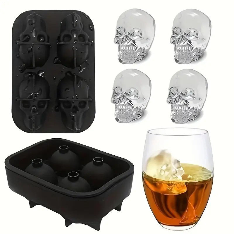 Skull Ice Cube Mold Tray - 3D Skull Ice Maker for Whiskey, Bourbon, Cocktails & Halloween Drinks (Copy)
