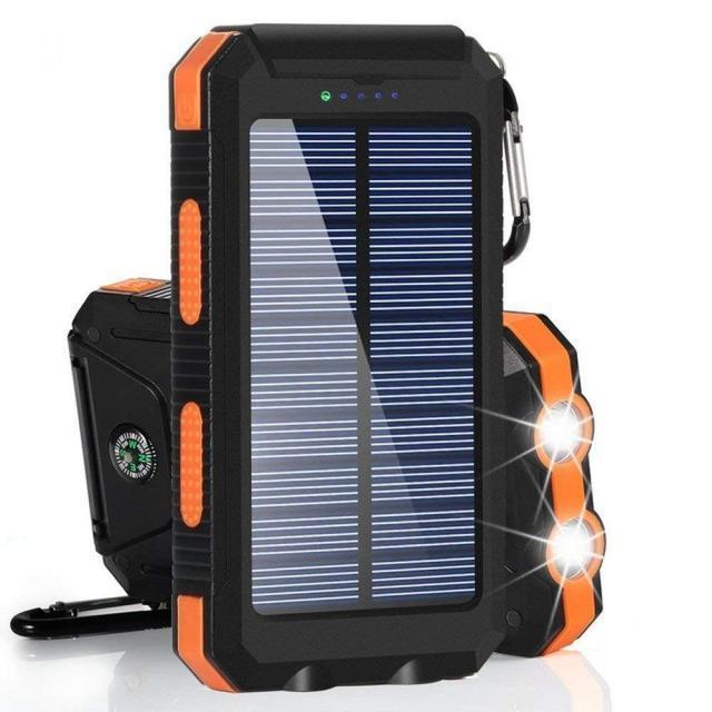 Sun Lake Waterproof Solar Charging Power Bank Battery Camping Flashlight