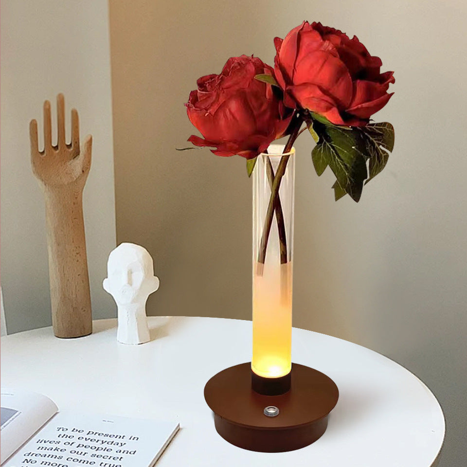 Sun Lake Supply Ambient LED Flower Vase Lamp - USB Rechargeable Desk & Night Light