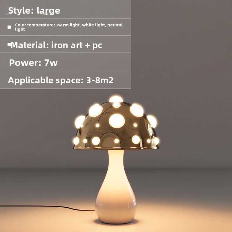 Mushroom decorated ambient desk lamp