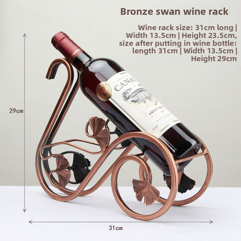 Sun Lake Supply Swan Wine Bottle Holder Wine Glass Storage Home Decor