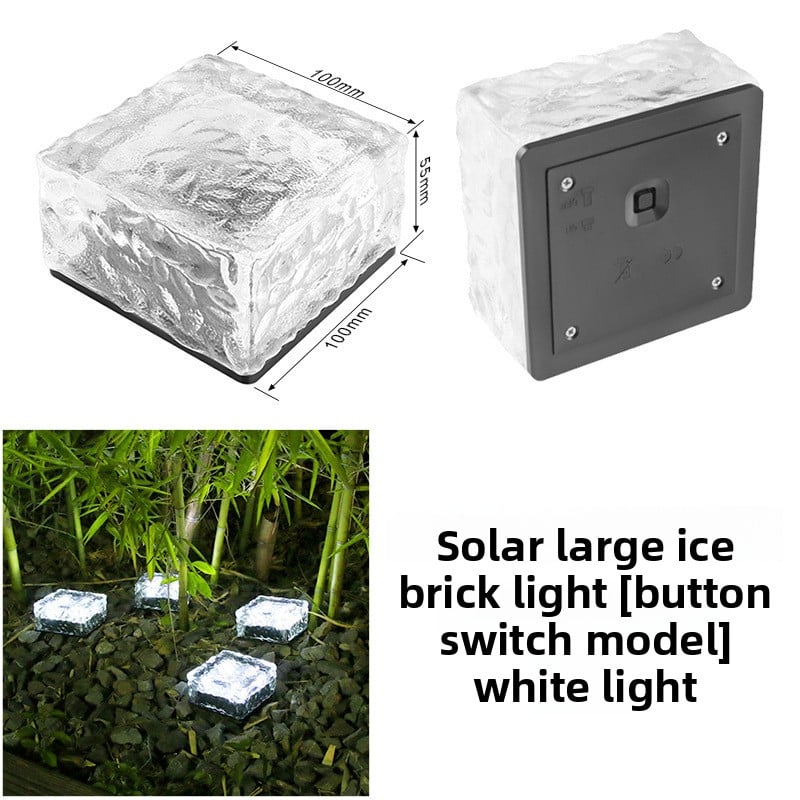 Solar-Powered Outdoor Ice Brick Lamp