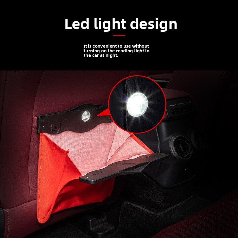 Sun Lake Leather Car Storage Bag Sleek Mounted Fabric Design