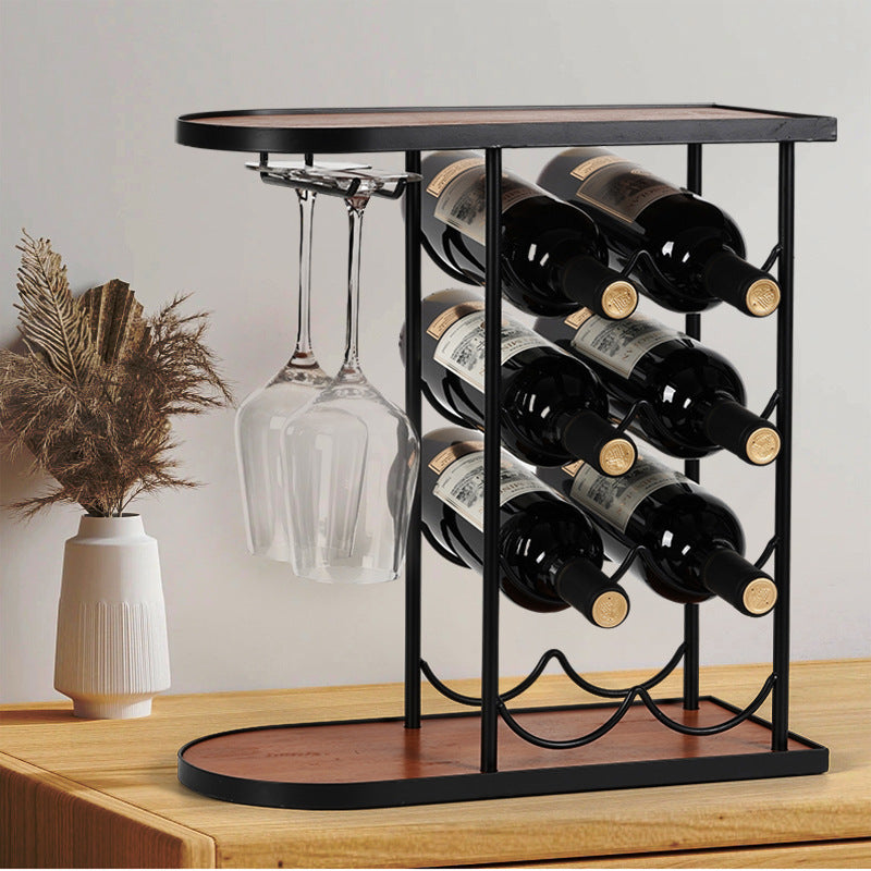 Sun Lake Supply Wine Bottle Wine Glass Holder Rack