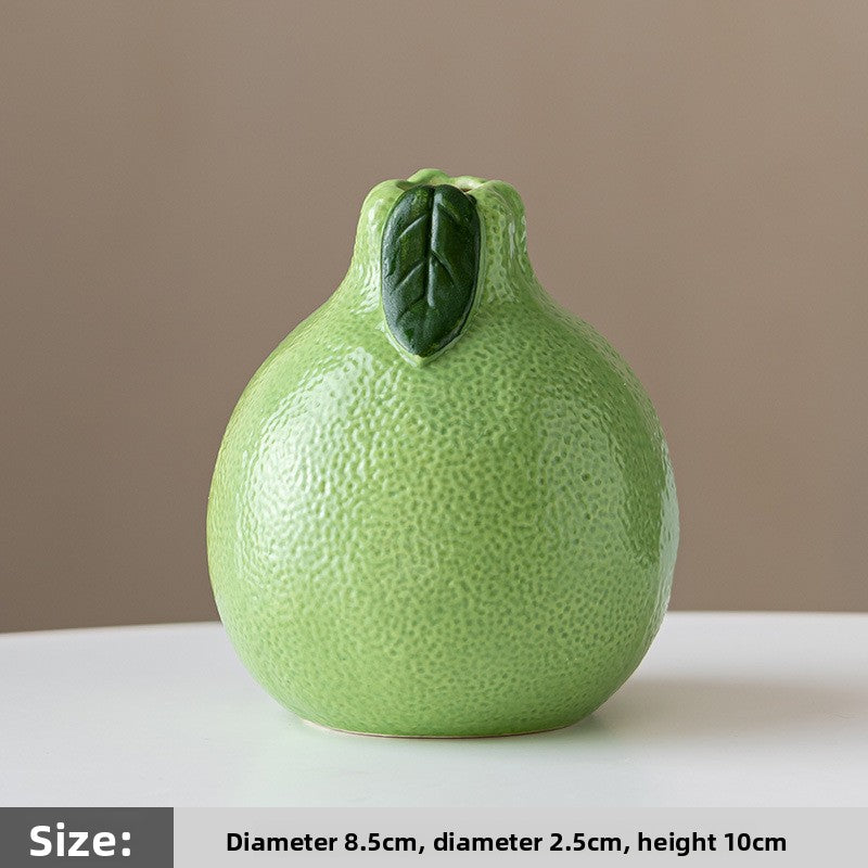 Sun Lake Supply 10cm Mini Ceramic Vase Fruit-Style Decorative Bud Vase for Shelf & Table Decor