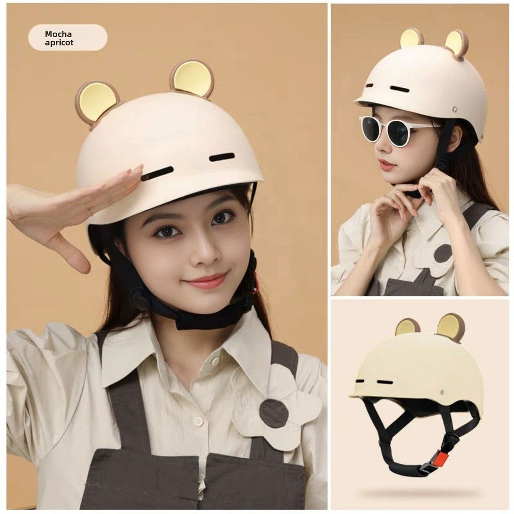 Sun Lake Bear Ears Helmet for Electric Bike | Women's Biking Helmet
