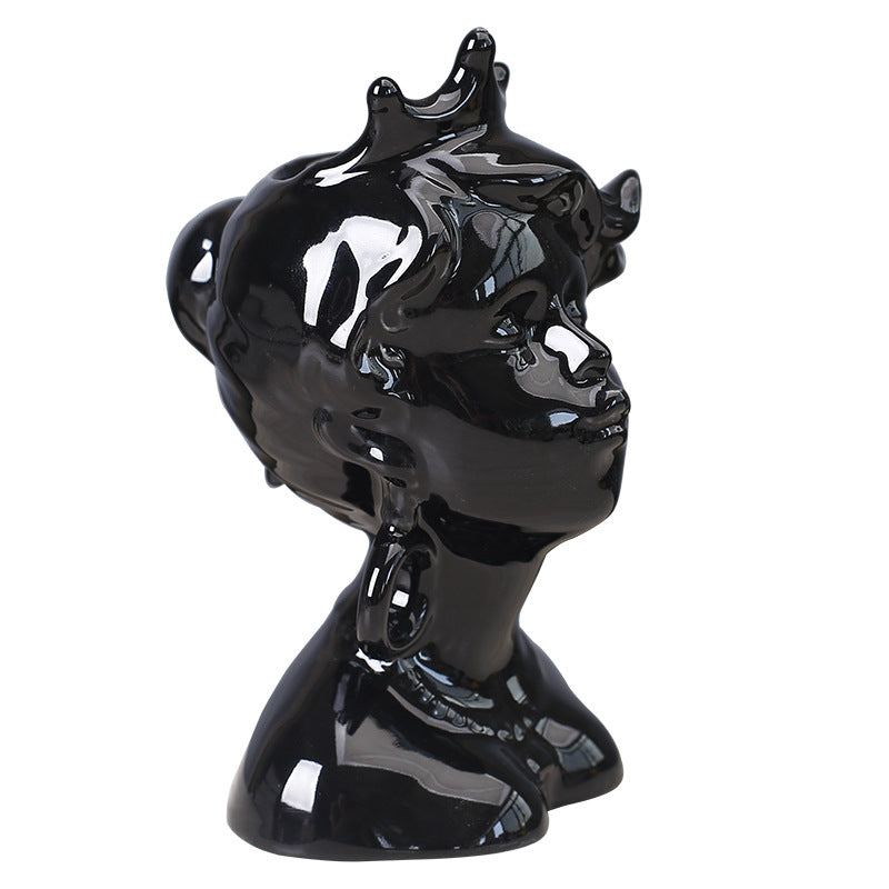 Kissing Face Ceramic Vase – Modern Sculptural Planter in Male & Female Designs