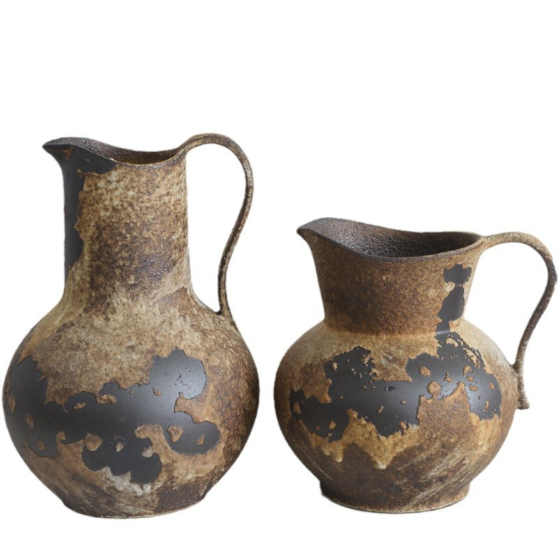 Sun Lake Supply Wabi-Sabi Ceramic Vase Rustic Pour Textured Decorative Vase