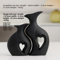 Sun Lake Supply Ceramic Heart Flower Vase ? Modern Sculptural Home Decor 2pc Set