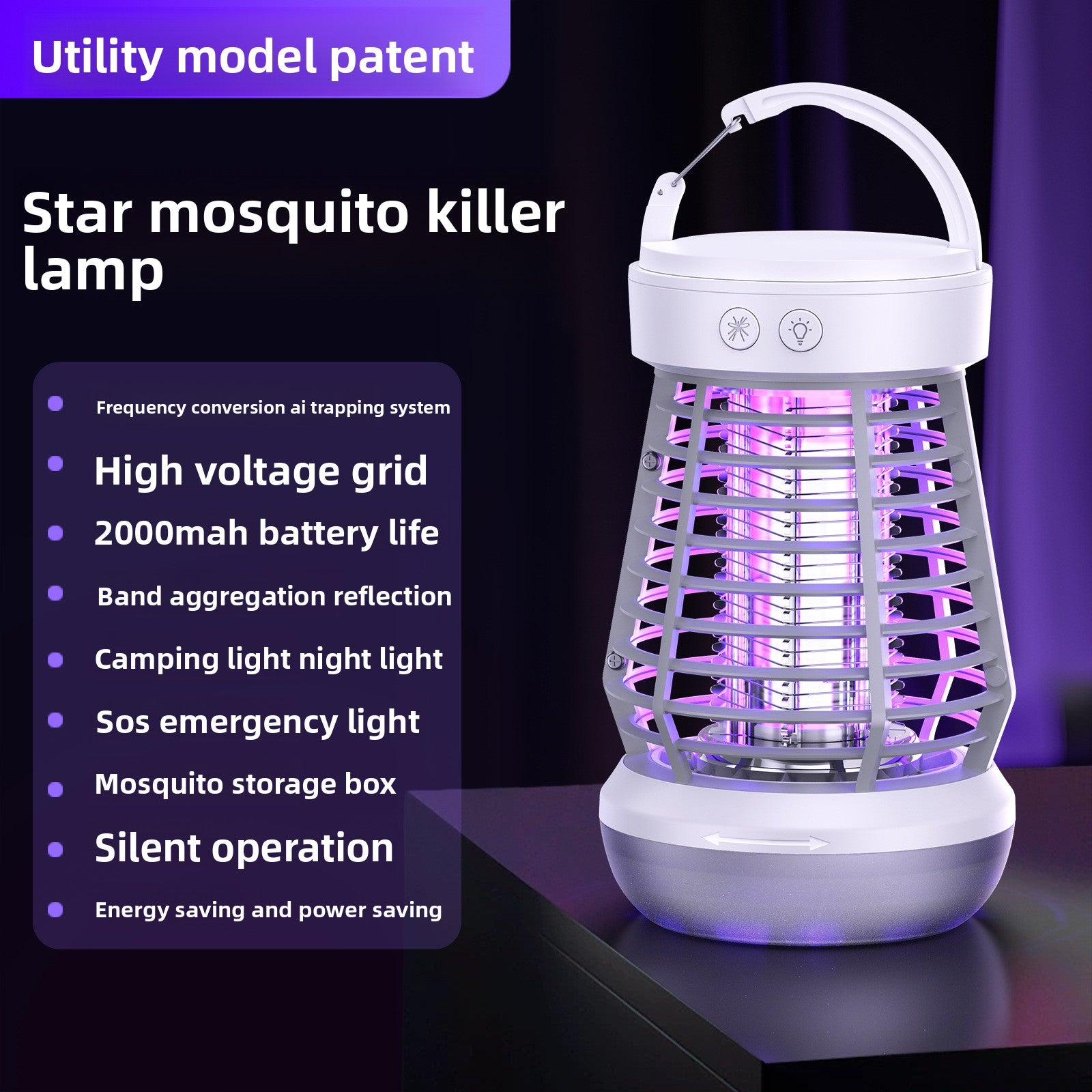 Solar Rechargeable Mosquito Killer Lamp