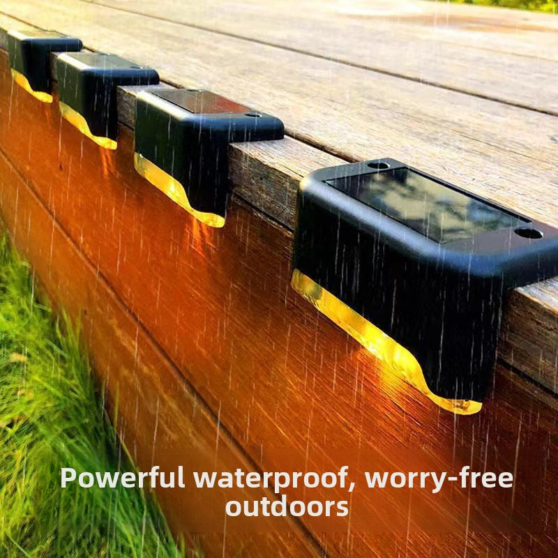 Solar-powered step lights and outdoor garden lights