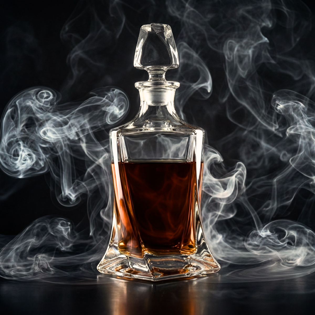 Crystal Whiskey Decanter with Stopper – 750ml Lead-Free Modern Liquor Bottle (Axis Tilt)