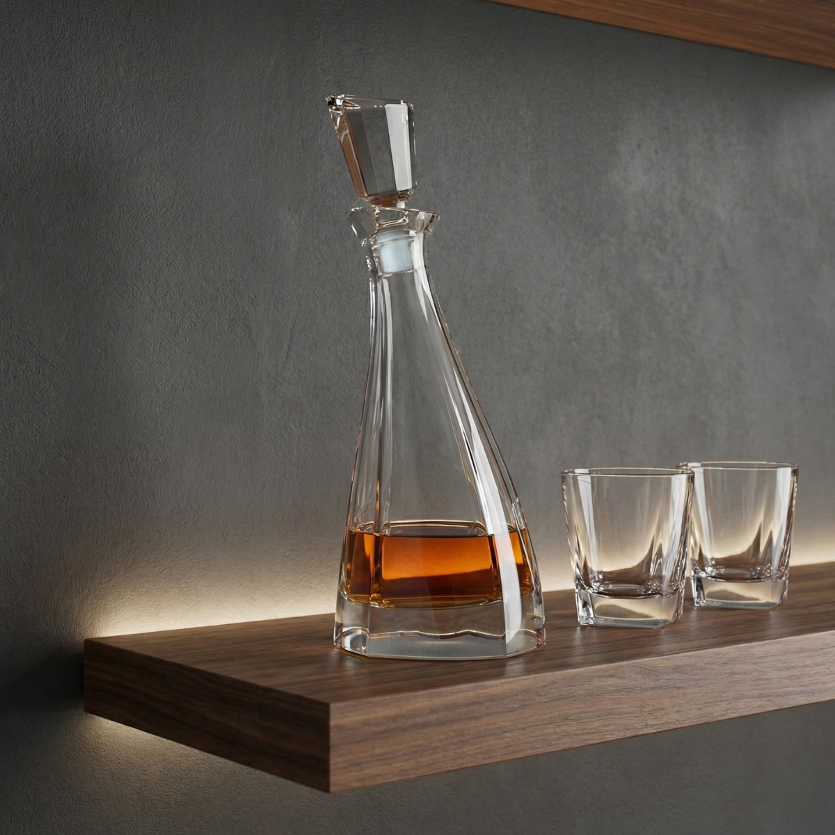 Luxury Tall Crystal Whiskey Decanter 750ml Lead-Free Glass Liquor Bottle with Stopper