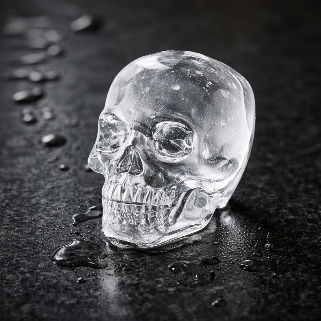 Skull Ice Cube Mold Tray - 3D Skull Ice Maker for Whiskey, Bourbon, Cocktails & Halloween Drinks