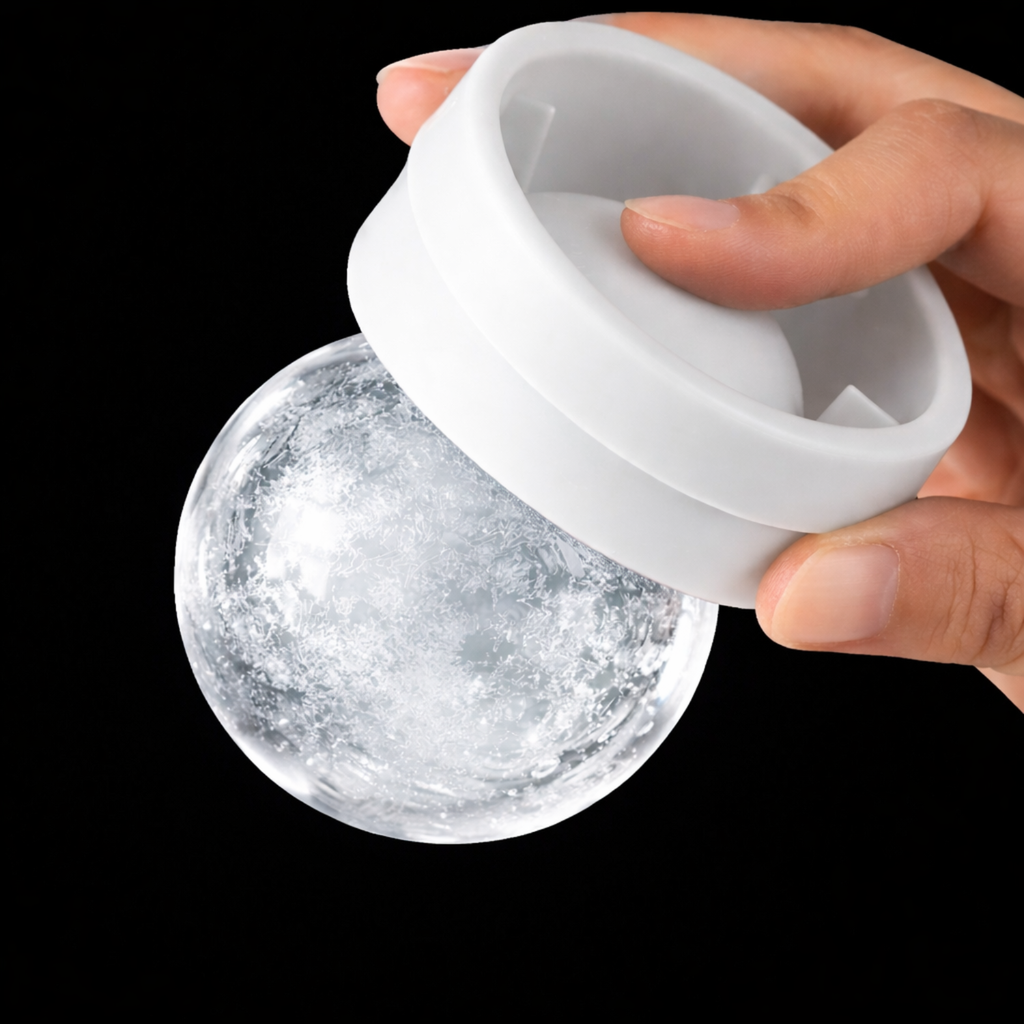 Large Sphere Ice Cube Mold Tray (6cm) – Easy-Release Round Ice Ball Maker for Whiskey, Bourbon, Cocktails & Iced Coffee