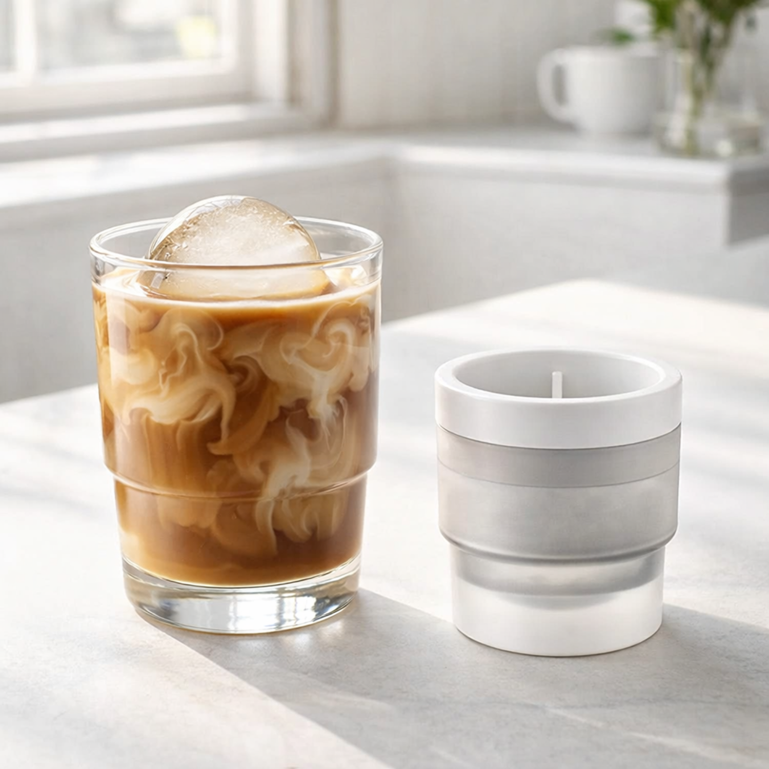 Large Sphere Ice Cube Mold Tray (6cm) – Easy-Release Round Ice Ball Maker for Whiskey, Bourbon, Cocktails & Iced Coffee