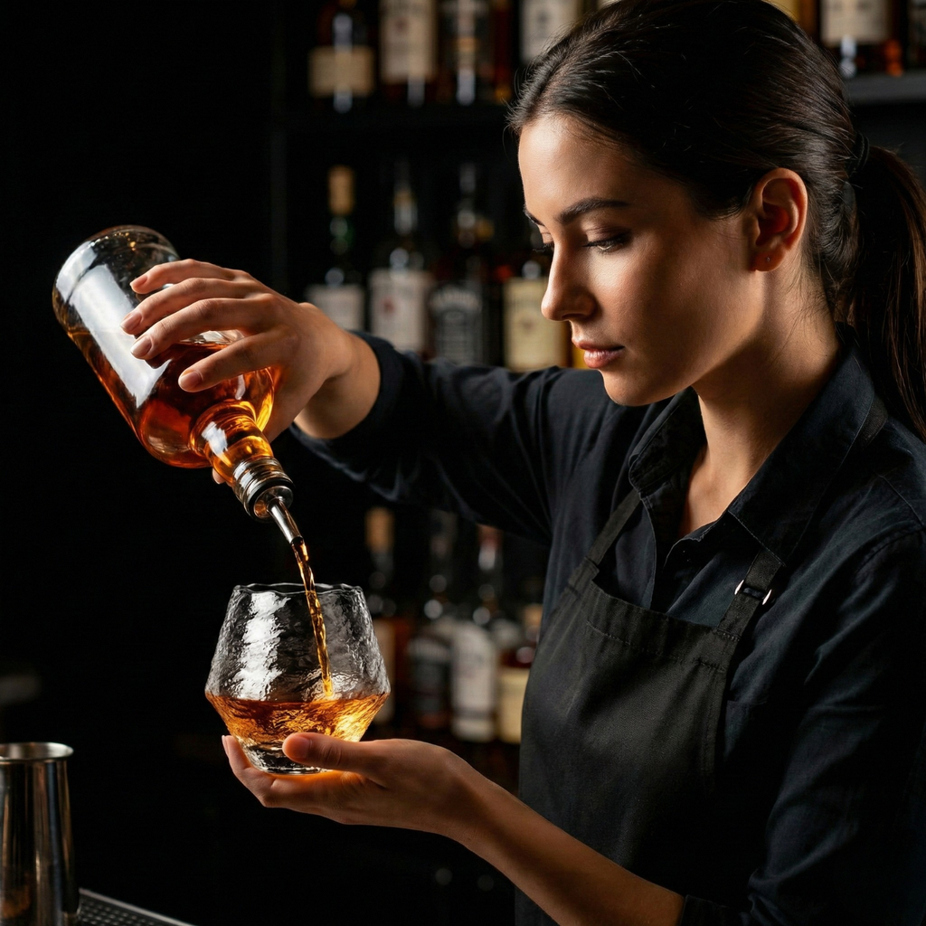 Hand-Blown Japanese Hammered Whiskey Glass – Glass Rock Tumbler for Bourbon, Scotch & Cocktails