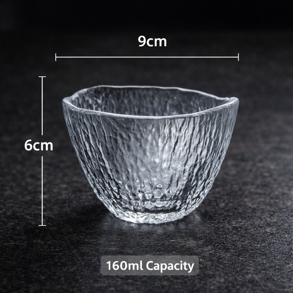 Japanese Hammered Whiskey Glass Tumbler (Lead-Free, Heat-Resistant) – Minimalist 160ml Cup for Bourbon, Scotch & Cocktails