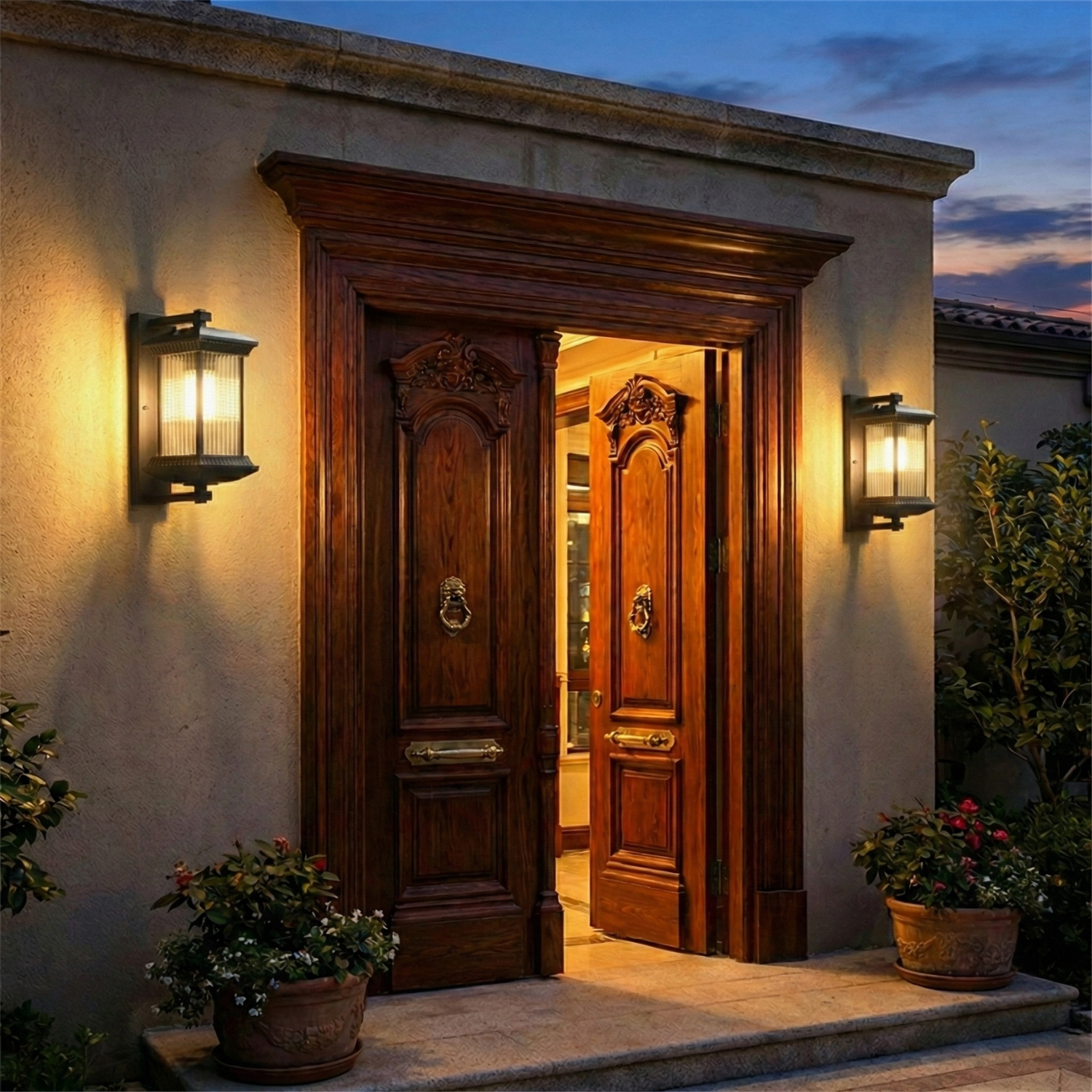 Retro Outdoor Wall Lamp – 16W Warm LED Aluminum Sconce, IP55 Waterproof (Coffee or Black)