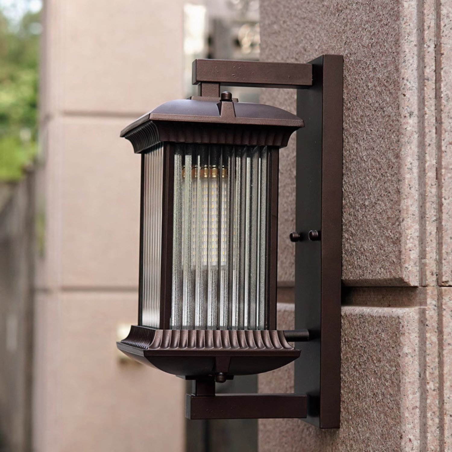 Retro Outdoor Wall Lamp – 16W Warm LED Aluminum Sconce, IP55 Waterproof (Coffee or Black)