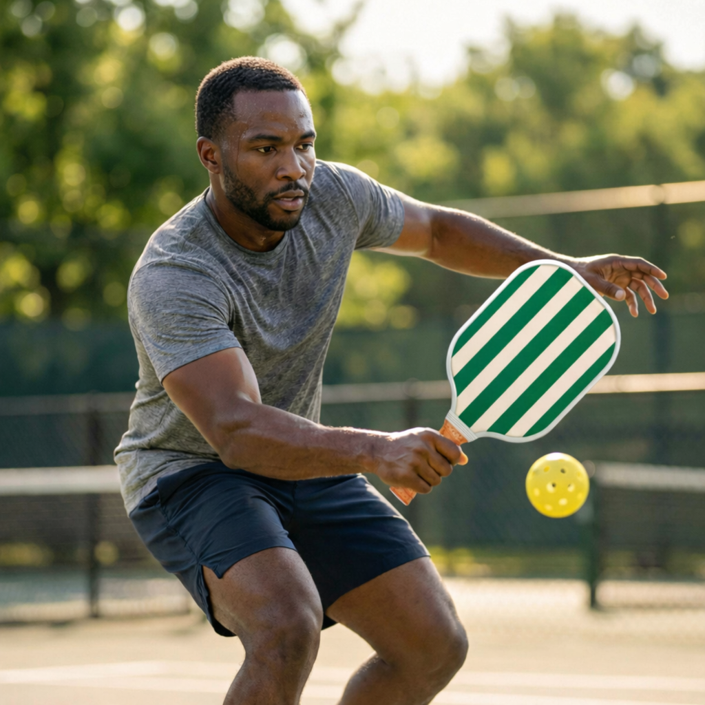 Vertical Stripe Fiberglass Pickleball Paddle Set with Carry Bag & 4 Balls - Lightweight Matte Finish Training + Recreational Kit