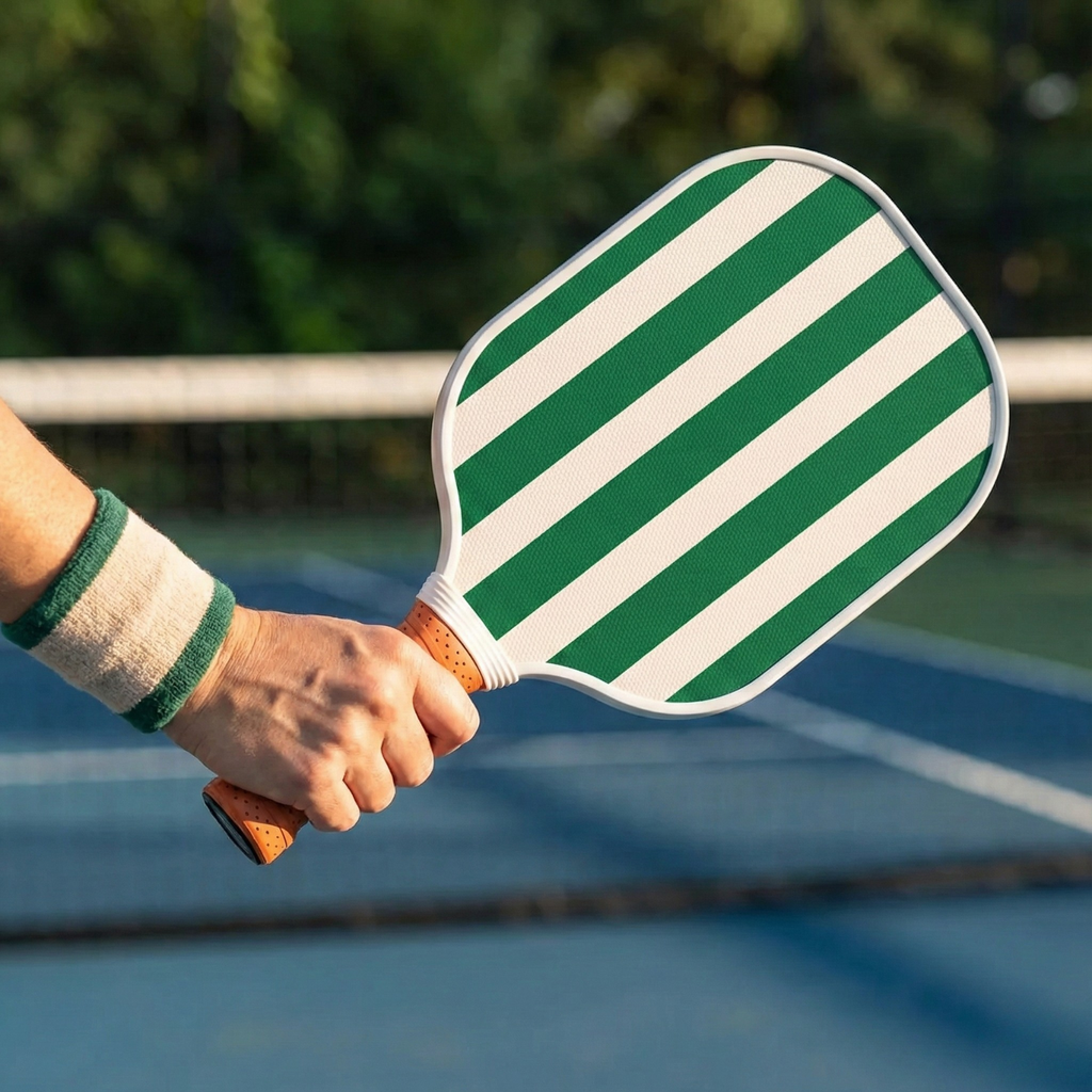 Vertical Stripe Fiberglass Pickleball Paddle Set with Carry Bag & 4 Balls - Lightweight Matte Finish Training + Recreational Kit